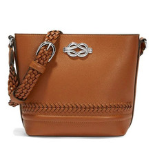 NWTag Brighton FREDA Small Brown Leather Cross Body Bucket Bag Handbag MSRP 345