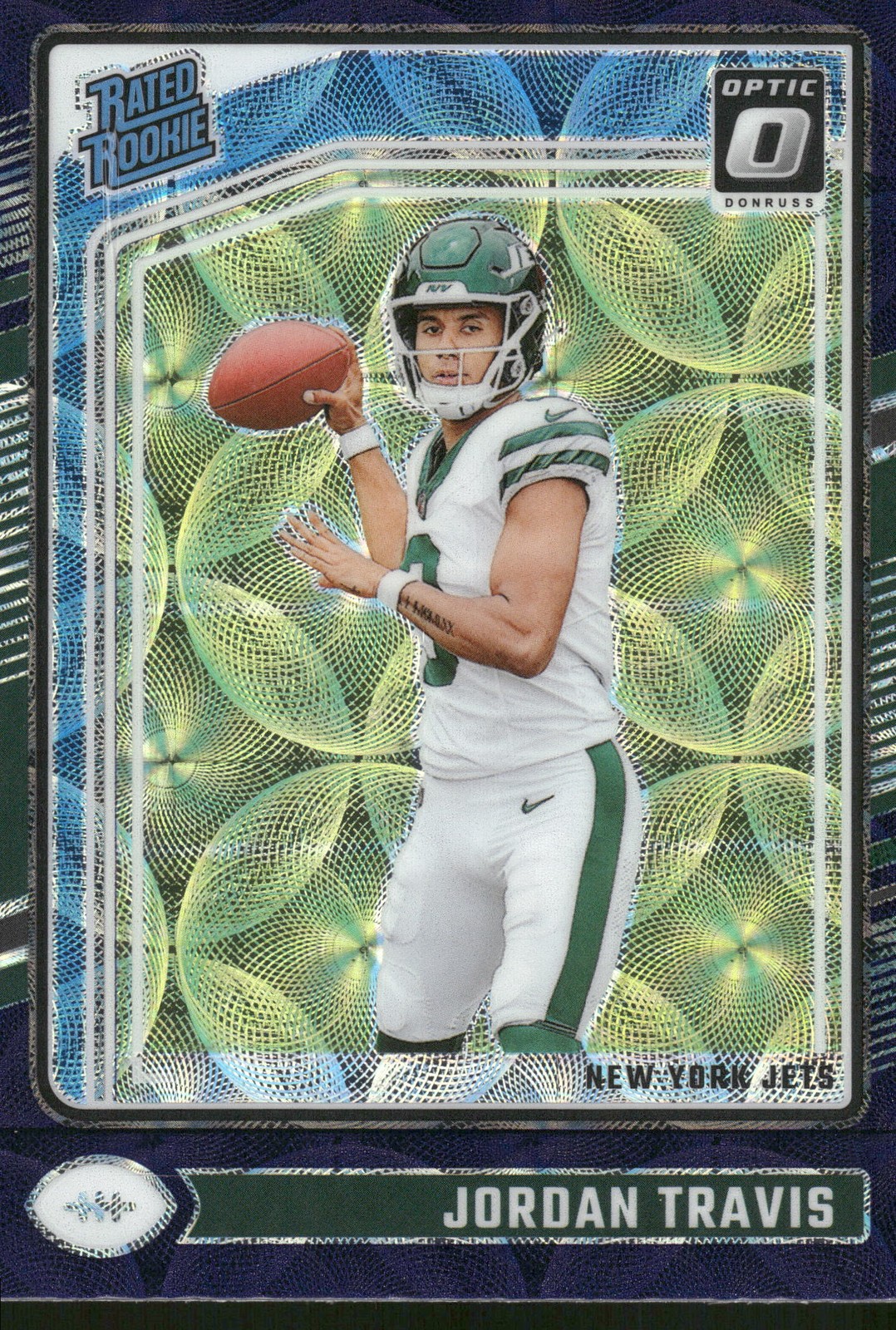 2024 Donruss Optic #260 Jordan Travis Blue Scope New York Jets