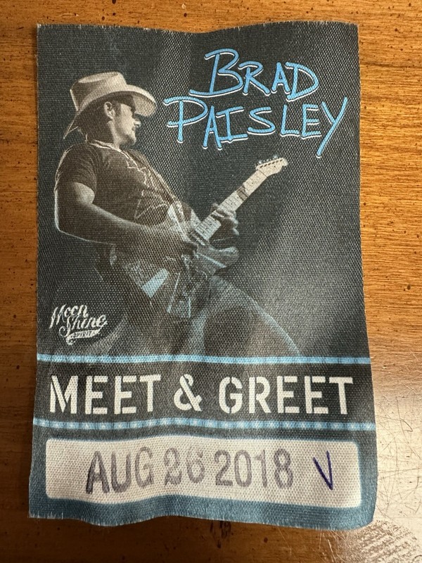 Brad Paisley Meet and Greet Pass