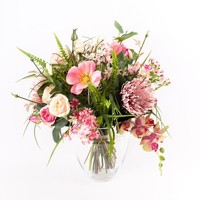 Artplants KüNstlicher Sommerstrauß Sandara, Rosa-GrüN, 50Cm, Ø50Cm