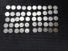 Mercury Dime Full Rolls worth - 50 Coins - 90% Silver - dates from the 20's,30's