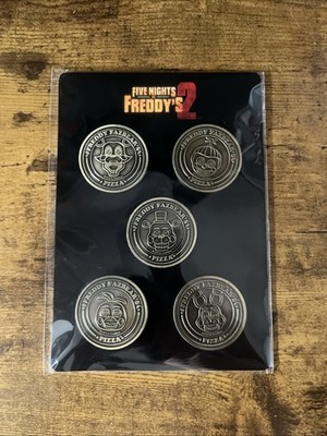 Five Nights At Freddy's Freddy 2 Fazbear's Pizza 1987 Arcade Coin 5 Full Set