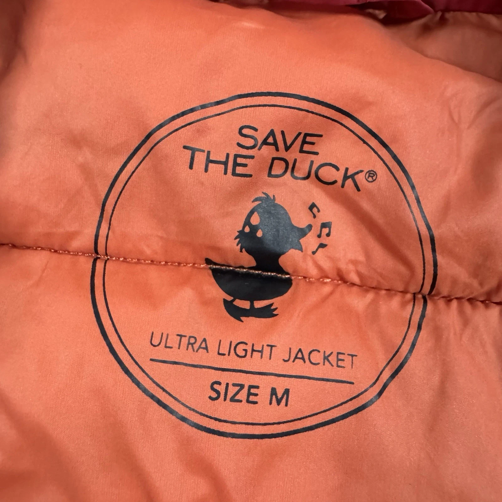 Save the Duck Ultra Light Jacket Puffer Mens Size Small Full Zip Plumtech Red image 3