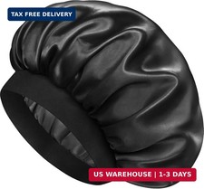 Satin Silk Bonnet for Sleeping, Double Layer Silk Sleep Cap for Men  Women, Sof
