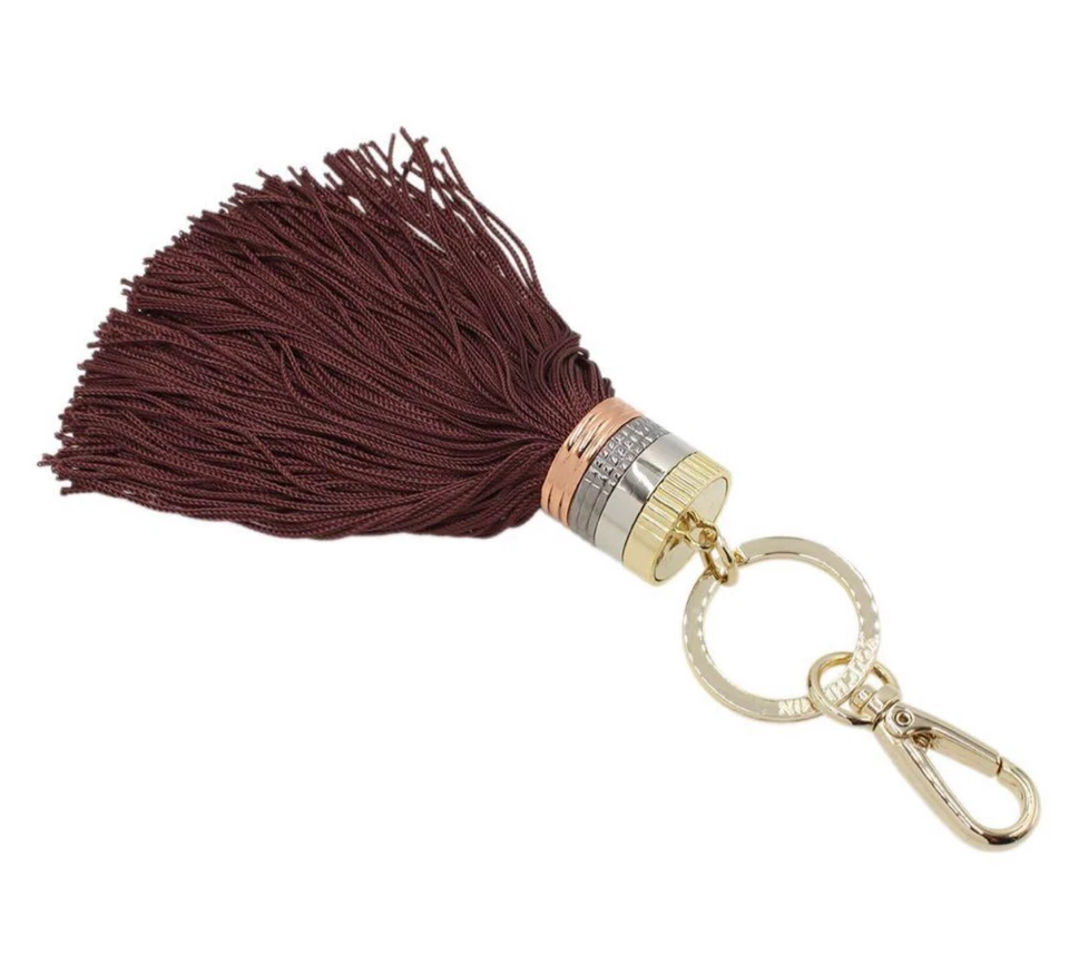 Boucheron Keychain Quatre Tassel Fringe Brown Three Gold with Box Unused - Image 2 of 4