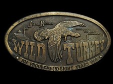 NC11125 VINTAGE 1974 WILD TURKEY WHISKEY BOOZE BELT BUCKLE
