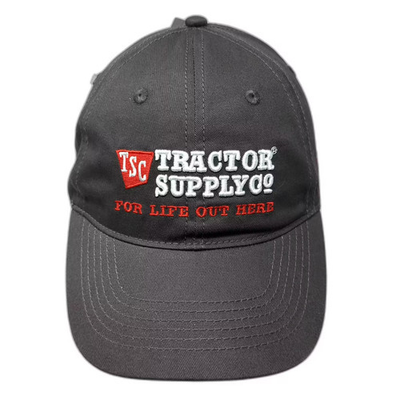 #ad Tractor Supply Co Baseball Cap Gray Red OS Hat Embroidered Adjustable Slideback $20.00