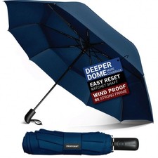 Prostorm Compact Travel Umbrella, 46" arc-diameter coverage, Standard - Blue