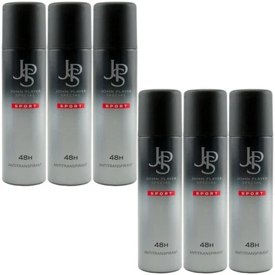 JOHN PLAYER SPECIAL John Player Deo Spray Sport 48H Antitranspirant 6 x 150ml JPS Sport Deodorant