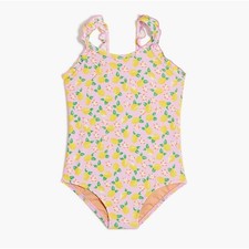 NWT CrewCuts J.Crew Girl's Lemon Ruffle One Piece Swimsuit 12