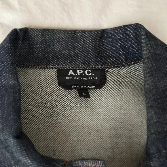 A.P.C. Veste Denim Jacket - Indigo, Size L - Image 2 of 4