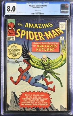Amazing Spider-Man #7 (1963) CGC 8.0 Off-White To White Pages in 9d Pence / UKPV
