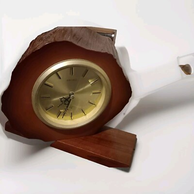 SEIKO TABLE CLOCK セイコービンテージ時計 Vintage Seiko Wooden Clock Desk Top Clock Japan ( Rolex Movement