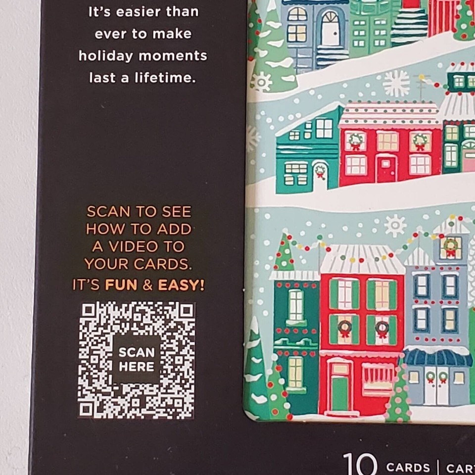 Hallmark Video Greeting Card Christmas Village Box of 10 Cusomizeable