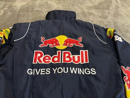 Unisex Adult Red Bull Jacket Ebroidered Cotton Padded F 1 Racing Jacket - Picture 36 of 36