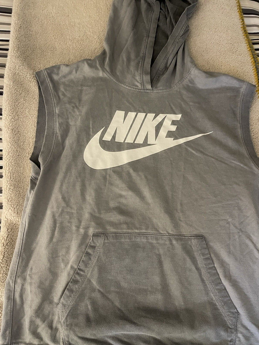 grey nike sleeveless hoodie