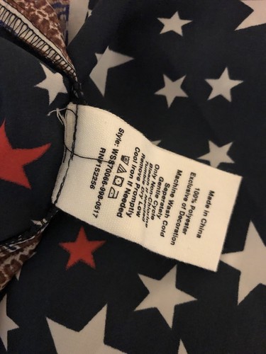 AVEC LES FILLES Stars Stripes Patriotic Mini Wrap Dress Acubi July 4th Blue S - Picture 6 of 7