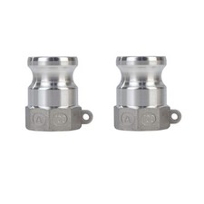 2 pcs Aluminum cam lock fittings 1" Part A cam groove hose fitting camlock fi...