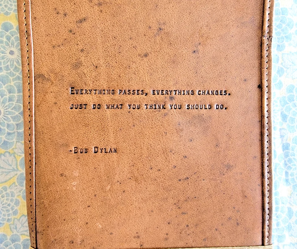 SugarBoo & Co Bob Dylan's Inscribed Lyric's 64 Album "To Ramona" Leather Journal - Image 2 of 4