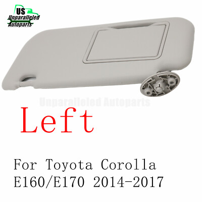 Sun Visor With Makeup Mirror Gray Left Driver Side For Toyota Corolla 14-2016 US