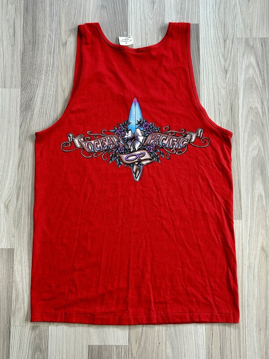 VTG 90s Ocean Pacific OP Single Stitch Tank Top T-shirt Men