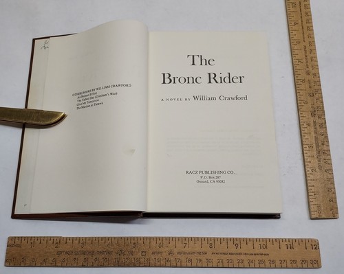 THE BRONC RIDER - A NOVEL By William Crawford - hardback BOOK - Picture 4 of 9