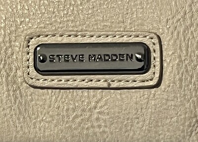 Steve Madden Backpack Maroon & White Stripes Black Zippers  display picture 3