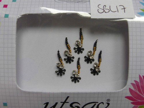 Beautiful Quality Faux Crystal Indian Bindi * Black (2015-APR) - Picture 13 of 19