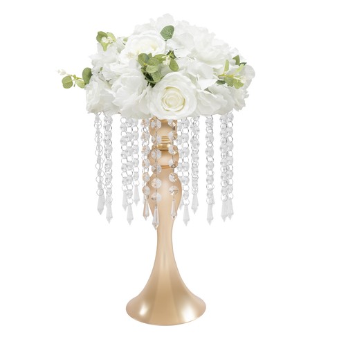 10* 13.77in High Flower Stands Crystal Flower Vase Flower Bouquets Dress Stand - Picture 4 of 12