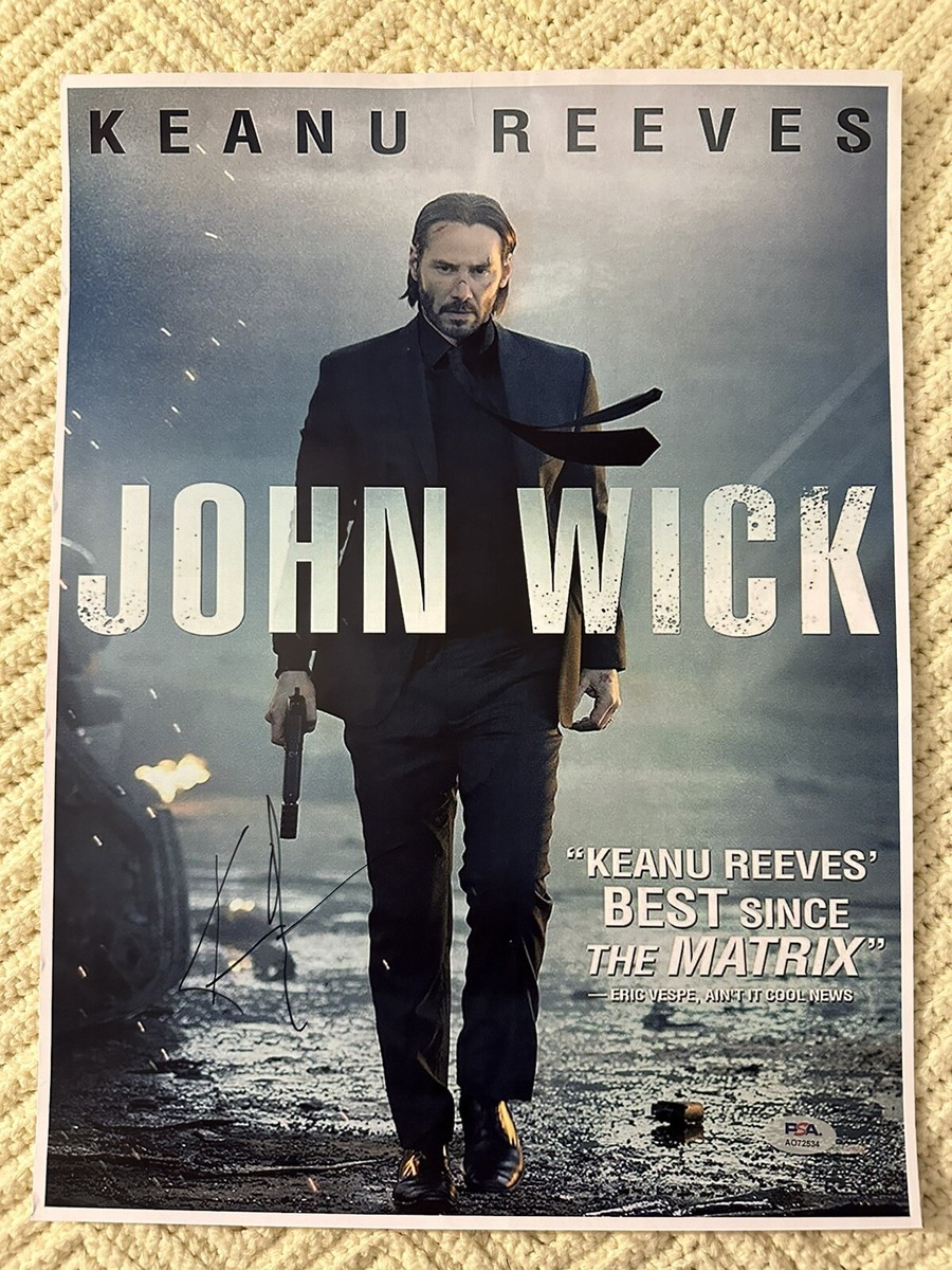Keanu Reeves Signed John Wick Movie Poster 12 X 16 PSA/DNA