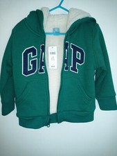NWT Baby Gap size 2 sherpa zip up hooded jacket 