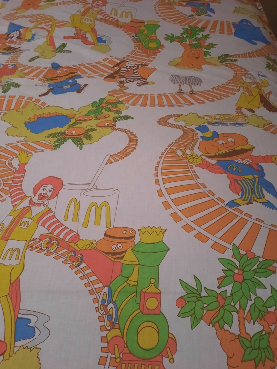 コレクション 78' McDonald's  TWIN FLAT Sheets 1970s Mcdonald's Twin Flat Bed Sheet Texmade Truprest II