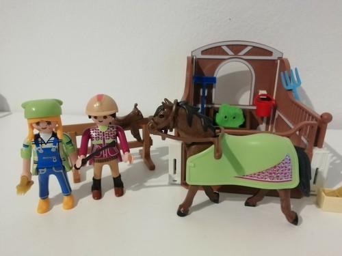 PLAYMOBIL. TIENDA PLAYMOXOY76. ESTABLO CUADRA CABALLO AMAZONA. - Picture 4 of 4