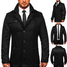 Mantel Wintermantel Sakko Jacke Stehkragen Classic Casual Herren BOLF Unifarben