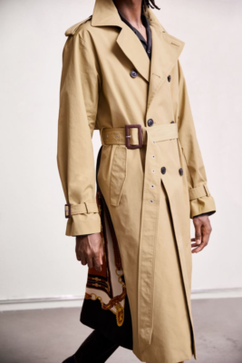 Toga Archives X H&M HM Patterned Scarf Trench Coat Unisex S L