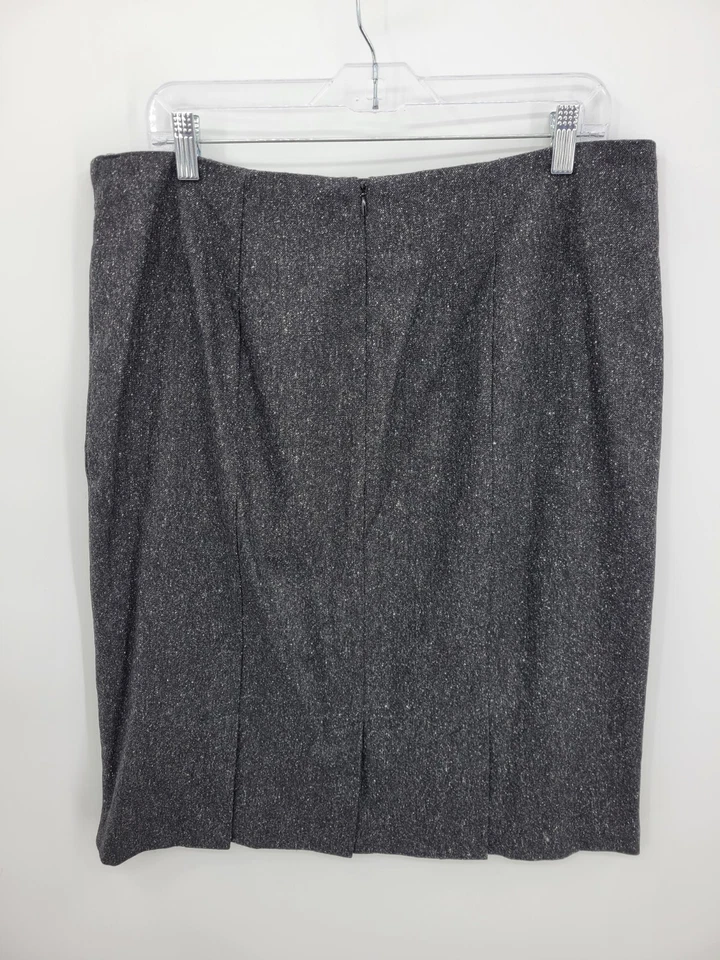 Falda Isabelle Bird Anthropologie Mujer 16 Gris Tweed Lana Carrera Recta Foto 2 de 4