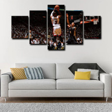 Dwyane Wade Miami Heat Dunk NBA Basketball Legends 5 Piece Panel Canvas Wall Art