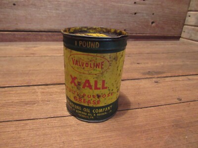 Vtg 1950's Valvoline 1 Lb Multi-Purpose Grease Can X-ALL Ashland Oil & Refining
