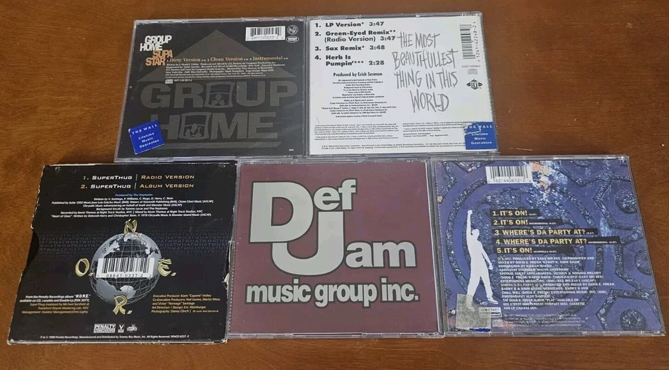 LOT OF 5 90S-00S RAP/HIP-HOP CD SINGLES GROUP HOME REDMAN DOUG E FRESH ETC. - Image 2 of 2