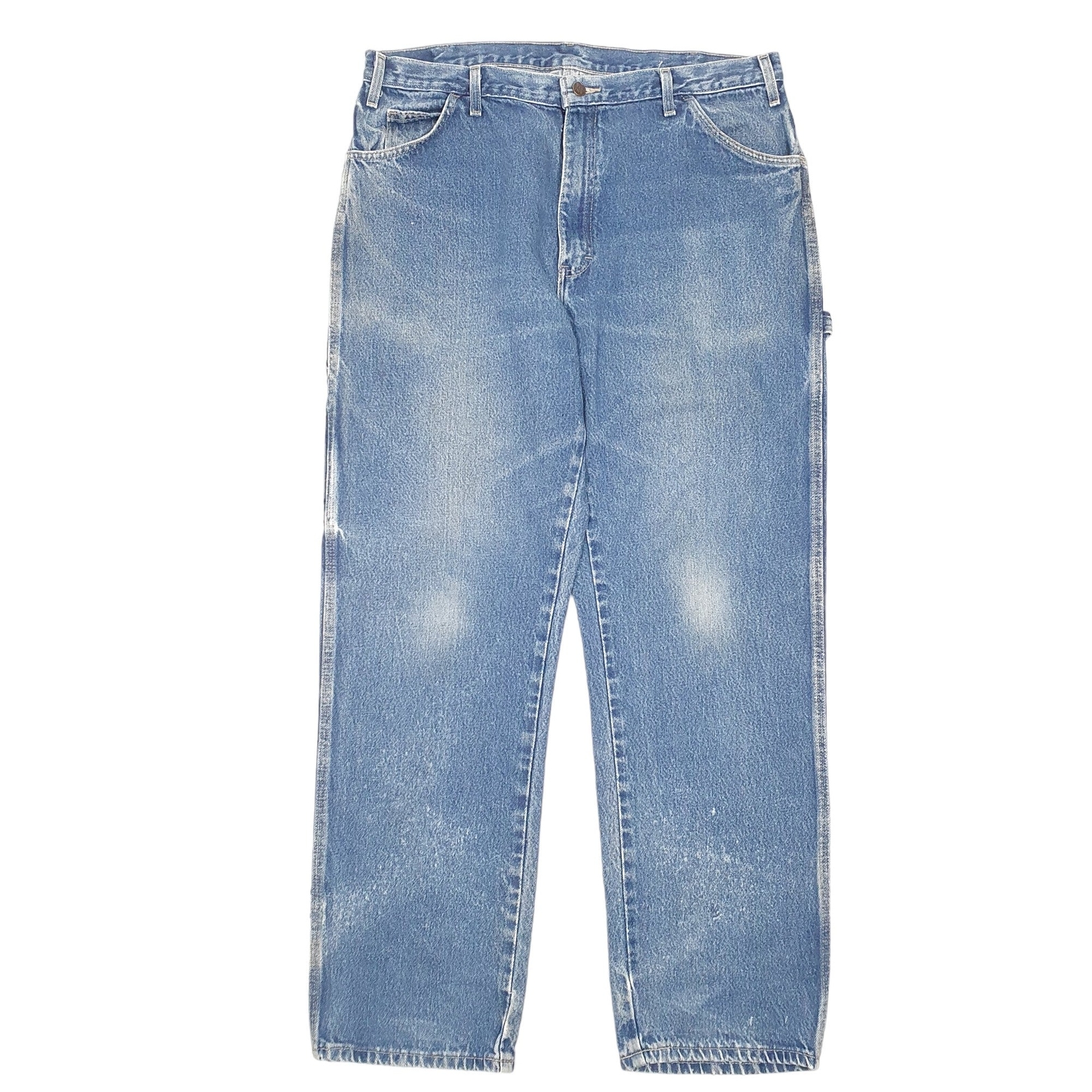 DICKIES Carpenter Jeans Regular Fit Blue Denim Trousers Mens Carpenter W38 L32 image 2