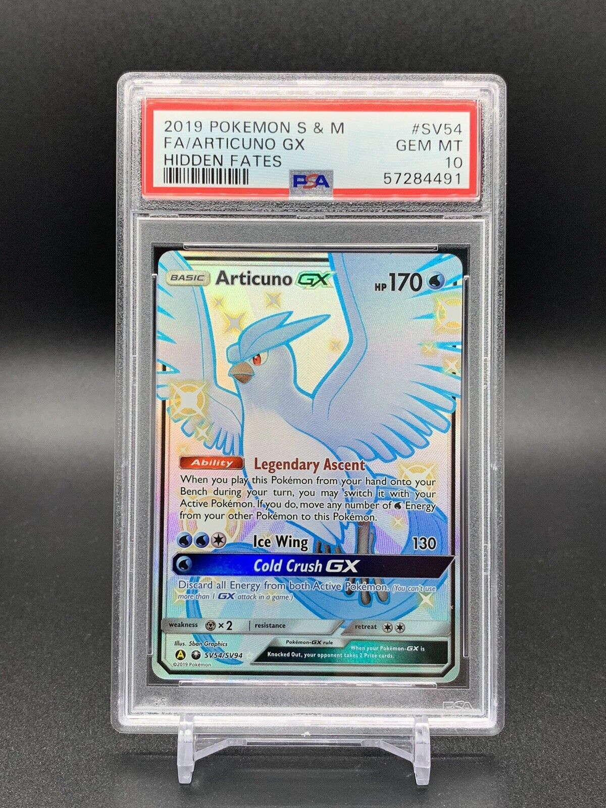 Psa 10 Gem Mint Shiny Articuno GX Hidden Fates SV54 Pok