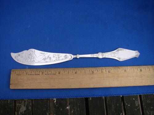 Reed & Barton ORIENT (1879) In-Line MASTER BUTTER KNIFE-Decorated Blade - Picture 1 of 5