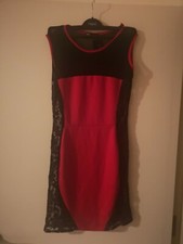 Prague Red Black Lace Party Dress Size S/M Transparent on Sides