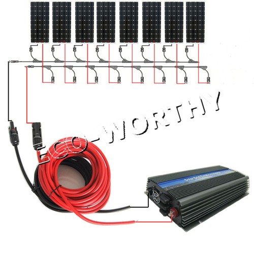 COMPLETE KIT:300W 450W 600W 750W 900W 1200W grid tie 160w mono solar system - Imagen 11 de 11