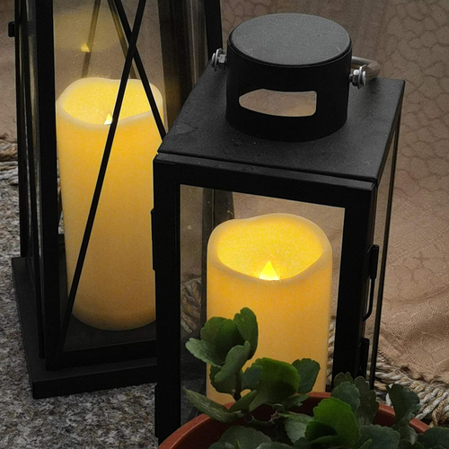 Waterproof Outdoor Flameless Pillar Candles with Timer Battery Operated Electric - Picture 3 of 12