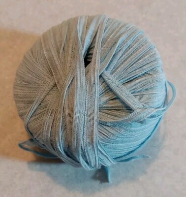 1 Skein Ribbon YARN Color LIGHT Blue Crochet Knit 1.2 oz FREE US SHIP ...