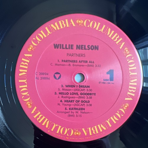 Willie Nelson Partners LP Columbia 1986 1st Pressing VG+ - Picture 5 of 7