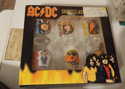 AC/DC Shot Glass 6-pack New in Box. Live Nation Merchandise 2011. Dirty Deeds  