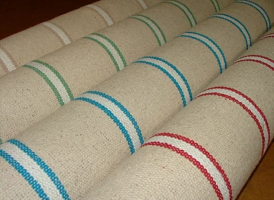 Grain Sack Cotton Fabric Saint Raphael French Stripe Curtain Upholstery Cushion - Image 1 of 4