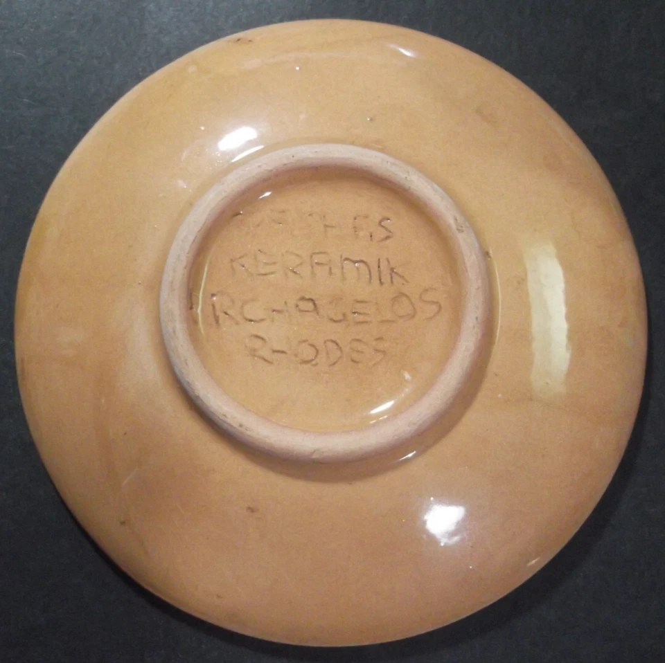 Plato redondo pequeño de cerámica de mosaico griego de colección hecho a mano... - Imagen 4 de 4